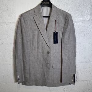 Tommy Hilfiger Men's Modern-Fit 100% Linen Sport Coat light grey 38R $295